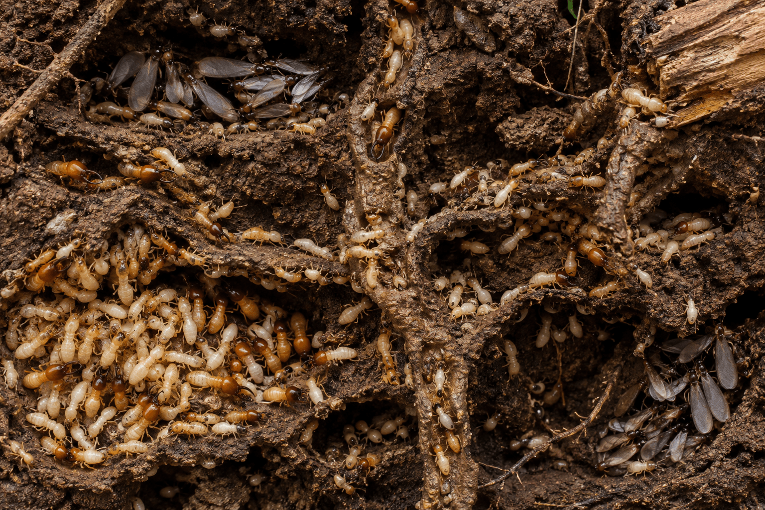 Subterranean termites affecting soil and building foundations