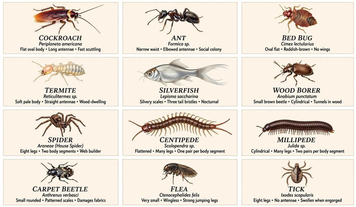 Crawling insects targeted by professional pest-control applications